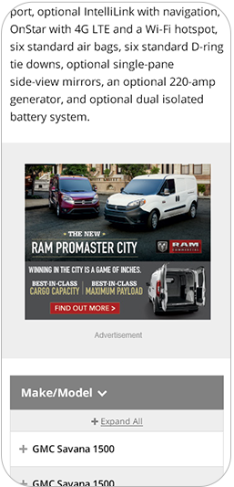 Mobile Design Vans Detail