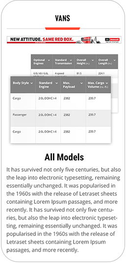 Mobile Design Vans List
