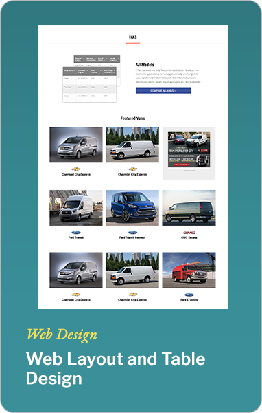 Related Project - Web Design Vans Vehicle