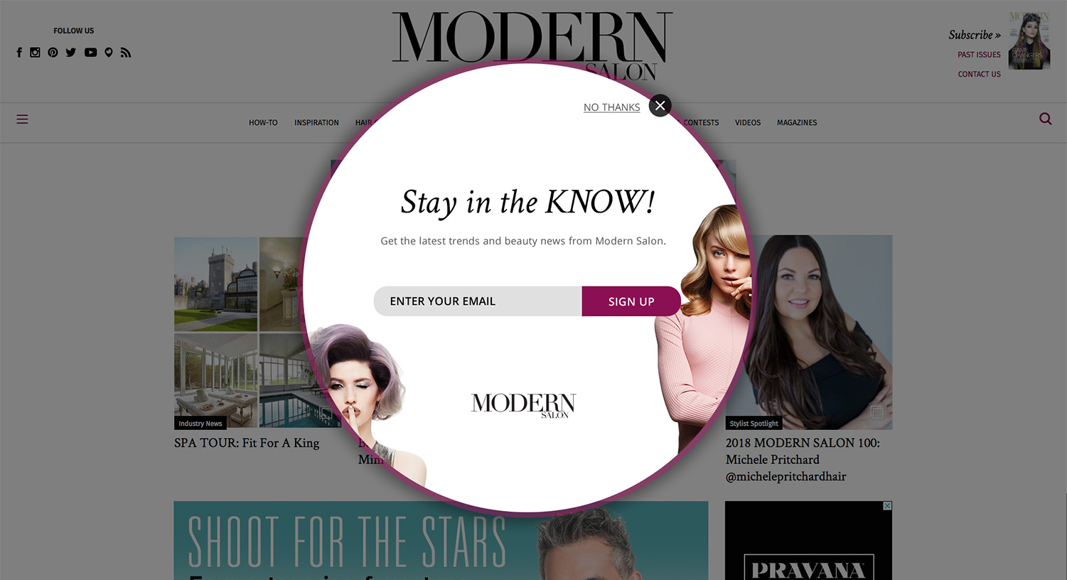 Lightbox Email Sign Up - Modern Salon