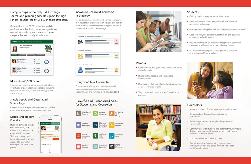 Campus Steps Bifold Brochure from the Inside